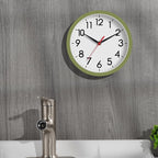 AKCISOT Wall Clock 8 Inch Silent Non-Ticking Modern Clocks Battery Operated - Analog Small Classic for Office, Home, Bathroom, Kitchen, Bedroom, School(Olive Green)