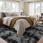 5x7 Ft Large Shag Rugs for Bedroom Living Room Decor for Men Boys, Tie Dyed Ultra Soft Fluffy Furry Area Rug for Indoor Floor, Aesthetic Carpet for Home Decor (Dark Grey)