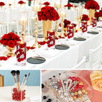 200 PCS Red Vase Fillers, Pearls Bead for Centerpieces Vases, 10/14/20 MM No Hole Beads, Fake Pearls for Wedding Birthday Anniversary Theme Party Table Centerpieces Decor
