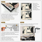 SIGNWIN 60"x72" Extra Large Framed Wall Art Modern Neutral Abstract Geometric in Black and Beige, Clean Minimalist Design for Home Living Room Bedroom Decor (Frame Assembly Required)