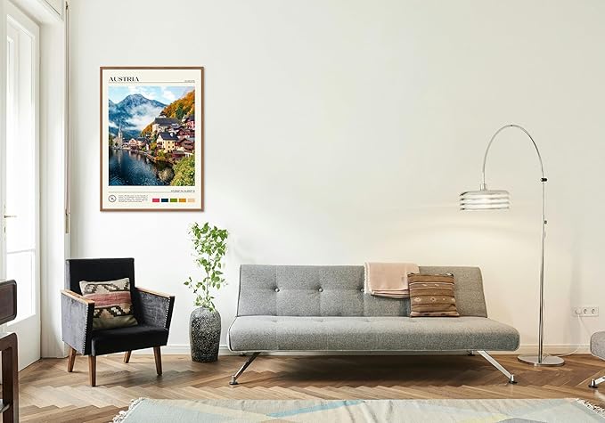 StudioUBILA Austria Wall Art Poster, Decorative Cityscape Landscape Art Prints, Home Decor Wall Art Print for Bedroom Living Room Kitchen Decorations, Unframed