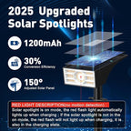 Solar Spot Lights Outdoor, 2 Pack Outdoor Solar Lights for Yard Waterproof, 4 Lighting Modes Solar Landscape Spotlights, Auto On/Off Solar Powered Flood Lights Garden Pathway (Warm White)