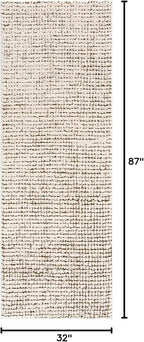 BoutiqueRugs Keita Contemporary Mosaic Runner Rug - High Pile Fluffy Soft Shag Carpet for Hallway, Kitchen - Cream, Brown - 2'8" x 7'3" Runner