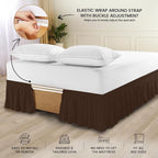 Utopia Bedding Queen Elastic Bed Ruffle - Easy Wrap Around Ruffle - Microfiber Bed Skirt with Adjustable Elastic Belt 16 Inch Tailored Drop - Hotel Quality Bedskirt, Fade Resistant (Queen, Brown)