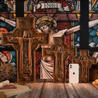 BGCOPPER Jesus Crucifix Wall Cross Handmade Wooden Cross for Wall Decor for Home Room Christmas Gift