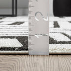 Abani Nomad Cream & Grey Area Rug 8' x 10' for Living Room, Bedroom - Geometric Box Design - Durable & Easy to Clean