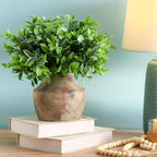 Mitt&Ditt Ceramic Flower Vase, 5.3 inch Pottery Farmhouse Rustic Vase, Handcrafted Weathered Vases, Small Flower Terracotta Vases for Home Decor, Living Room, Table, Shelf, Mantel, Neutral