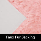 Latepis Pink Rugs for Living Room Shag 6x8 Faux Fur Sheepskin Rug for Sofa Bedroom Fluffy Washable Furry Plush Rug, Rectangle