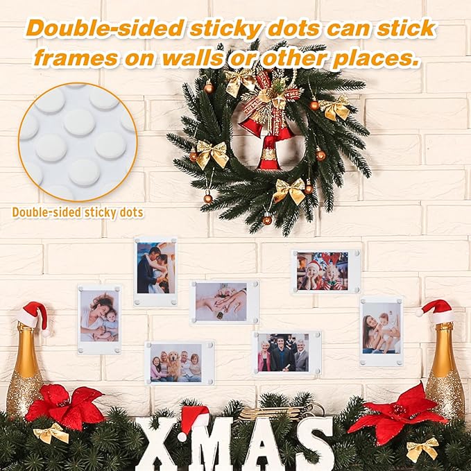 6 Pack Acrylic Fridge Magnetic Frame for Polaroid, 2.36x3.54 In Mini Picture Frames for Fujifilm Instax Mini, Double Sided Photo Refrigerator Magnet Picture Frame, Clear Picture Display Frame