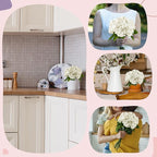 Yatim 21In White Artificial Hydrangea Flowers 5 Pcs Real Touch 3D Print Latex Flowers for Wedding Centerpieces Bouquets DIY Floral Decor Home Decoration with Stems