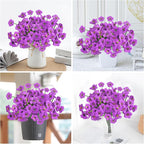 Krissing 48 Bundles Outdoor Artificial Flowers UV Resistant Fake Silk Flowers Faux Plastic Plants Outside Garden Porch Window Box Summer Decoration (Purple)