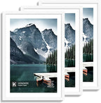 13x19 Picture Frame Set of 3 - Display 11x17 Photo with Mat or 13 x 19 Poster without Mat, Wall Mounting Horizontal and Vertical, White