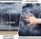 Shag Rugs 8x10 Living Room: Shag Area Rug for Bedroom - Gray Large Fluffy Soft Carpet for Living Room - Grey Big Indoor Plush Soft Rug, Gray Fluffy Carpets Dorm Home Decor Aesthetic (Grey, 8x10 Feet)…
