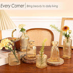 Amber Glass Bud Vases Set of 36, Mini Flower Vase for Centerpieces, Small Clear Vases in Bulk for Wedding Decorations, Vintage Vase for Table, Recepetion, Home Décor