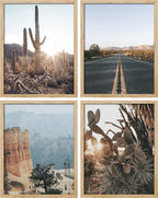 SIGNWIN Adhesive Canvas Poster Southwest Texas Arizona Saguaro Cactus Desert Landscape Nature Wilderness Photography Modern Art Decorative Zen Relax/Calm Multicolor Scenic for Bedroom - 8"x10"x 4