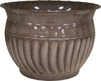Headwind 12" Sutton -Rosewood Brown, Ironstone Metal Planter Pot. Indoor Outdoor Use