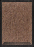 Bordered Outdoor Rug 6x9 Washable Outside Carpet for Indoor Patio Porch Waterproof Easy Cleaning Non Shedding Area Rugs Nut Brown 6 x 9