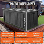 180 Gallon Outdoor Storage Box Waterproof Lockable Resin Deck Box Large, Patio Storage Bin for Pool Accessories Cushion Furniture, Garden Tools, UV-Resistant Outside Delivery Black
