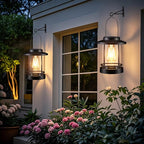 Hanging Solar Lanterns Outdoor Waterproof – 2 Pack Decorative Solar Lights for Outside, Patio, Porch, Yard, Balcony, Table – Hanging Outdoor Lantern Garden Gifts for Women,Mom