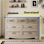 7-Drawer Dresser for Bedroom, Modern Wooden Chest of Drawers with Metal Handles, Anti-Tipping Design, Sturdy and Stable Storage Organizer for Living Room, Entryway, Home Office