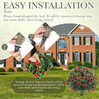 Yunlly Set of 2 Artificial Boxwood Topiary Ball Tree Fake Bushes Shrubs Outdoor Faux Plant with Ground Spike Flowers UV Resistance Greenery for Front Porch Garden Patio Indoor(Red,18x10inch)