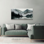 TAIJXAGSG Canvas Wall Art Decor Prints Natural Modern Wall Art Landscape Wall Decorations Mountain Lake View Artwork Pictures For Bedroom Kitchen Office Apartment Decorations 20"×40"