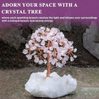 Rose Quartz Crystal Tree with White Aura Base Tree of Life Decor for Shelf, Bedroom, Birthday Gifts for Women, Sister Gift, Birthday Gifts for Mom, Cute Home Office Decor Housewarming Present