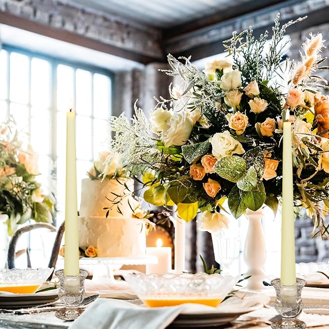 Foaincore 54 Pcs Candlestick Holders Bulk 2.5 Inch Taper Candle Holder for Table Centerpiece Thick Glass Ritual Candle Stand for Wedding Christmas Valentines Festival Party Decorations(Clear)