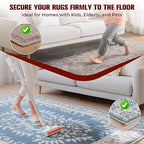 Carpet Tape Double Sided, Heavy Duty Rug Tape for Hardwood Floors, Non-Slip Carpet Adhesive Tape for Area Rugs, Strong Grip, No Residue