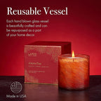 LAFCO New York Holiday Signature Candle, Absinthe Plum - 15.5 oz - 90-Hour Burn Time - Reusable, Hand Blown Glass Vessel - Made in The USA