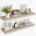 36 Inch Floating Shelves, 3D Textured Wood Grain, 36"x9.25"x1.5" Inch Deep Floating Shelves for Wall, Wooden Shelves for Bathroom, Bedroom, Living Room, Vintage White Oak