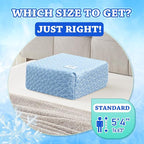 HARBOREST Cooling Cube Pillow - Side Sleeper Pillow for Neck and Shoulder Pain, Memory Foam Pillow Cube Pro with Adjustable Firmness,12"x12"x5", Blue