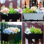 Wall Hanging Planters for Outdoor Plants 16 Inch Large Metal Fence Pots with Hooks for Outside Garden Balcony Plants 3PCS（Black）