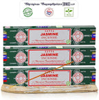 Satya Nagchampa Jasmine Incense Sticks, Satya Bng (Bangalore) Insenses 15gmx3 Pack (45 GMS) with Raajsee Incense Holder Bundle, Satya Nagchampa Natural Incense