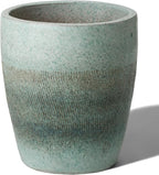 Emissary Bullet 14 in. Coastal Splash Ceramic Round Planter (14 in. L x 14 in. W x 15.5 in. H) with Drainage Hole