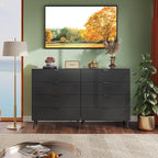 WLIVE 4 Drawer Dresser for Bedroom, Black Tall Dresser, Modern Wood Dressers with Sturdy Metal Handle, Small Chest of Drawers for Living Room, Hallway