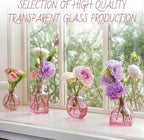 Pink Bud Vase Set of 24 - Small Glass Vase for Flowers, Bulk Mini Vases for Rustic Wedding Decor, Glass Vases for Centerpieces, Floral Arrangements, Clear Bud Vase