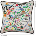 Catstudio Door County Embroidered Decorative Throw Pillow