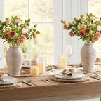 Ceramic Flower Vase Home Decor - Large Tall Farmhouse Table Vases Rustic Vintage Living Room Kitchen Bedroom Decorations for House Book Shelf Office Coffee Desk Dining Fireplace (11" Retro)