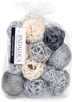 ANDALUCA Decorative Balls Bag Bowl Filler Home Decor (Silver)