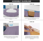 Utopia Bedding Queen Elastic Bed Ruffle - Easy Wrap Around Ruffle - Microfiber Bed Skirt with Adjustable Elastic Belt 16 Inch Tailored Drop - Hotel Quality Bedskirt, Fade Resistant (Queen, Lavender)