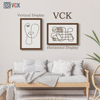 VCK 16x24 Picture Frame 3 Pack, Brown Wood Poster Frame with Exclusive Wood Grain, Wall Mounting Hanging