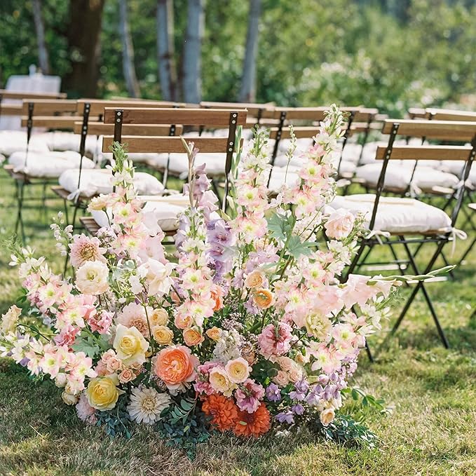 8PCS Pink Artificial Delphinium Flowers with Clematis Greenery Long Stem Artificial Flowers for Tall Vase for Home Wedding Floral Arrangement Centerpiece Table Decor (Flesh Pink)