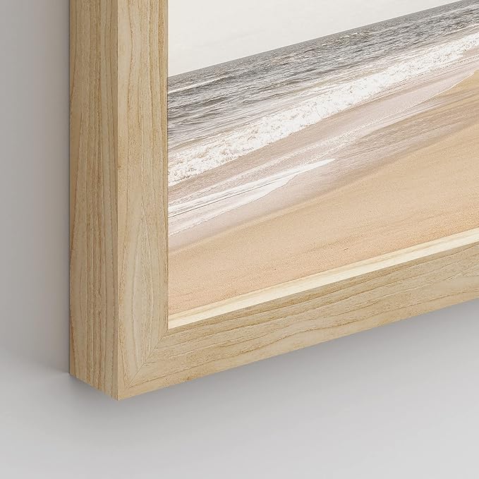 SIGNWIN Framed White Minimalist Ocean Beach Seashore Scenic Wall Art, Set of 4 Landscape Colorful Wall Decor Prints, Nature Wilderness Wall Décor for Living Room, Bedroom - 11"x14" Natural