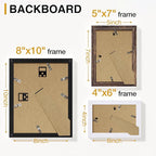 Vittanly 15 Pack Picture Frames Collage Wall Decor, Multi Sizes Including 3pcs 8x10, 6pcs 5x7 and 6pcs 4x6 Photo Frames, Gallery Frame Set for Wall or Tabletop Display, Black, Brown and White