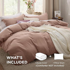 Bedsure Mocha Mousse Duvet Cover Twin/Twin XL Size - 2 Pieces Prewashed Cotton-Like Extra Soft Bedding Set, Includes 1 Twin Duvet Cover 68x90 Inches with Zipper Closure & 1 Pillow Sham, No Comforter