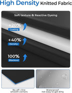 Sumobaby Blackout Curtains for Bedroom 96"x70"Portable Black Out Window Cover with Heat-Resistant Hook&Loop Tape,100% Blackout Shades No Drill Blinds for Windows DIY Cut Fit for Nursery,TV Room(Black)