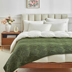 Longhui bedding Chunky Cotton Knit Throw Blanket for Couch, Sofa, Bed, or Chair, Decorative Breathable Fall Cable Knit Blanket 51 x 63 Inches, Olive Green
