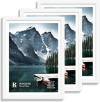 11x15 Picture Frame with Real Glass - Display Pictures 10x14 with Mat or 11 x 15 without Mat, Wall Collage Photo Frame set(White, 1 Pack)