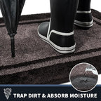 PURRUGS Dirt Trapping Door Mat 24" x 60", Non-Slip/Skid Machine Washable Entryway Rug, Shoes Scraper, Area Rug, Super Absorbent Welcome Mat for Muddy Wet Shoes and Paws, Grayish Brown & Coffee